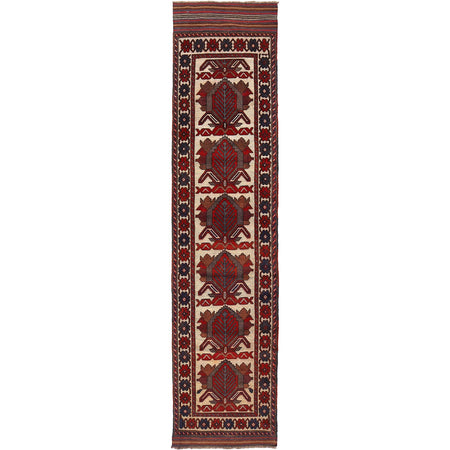 Barjasta Area Rug Runner Handmade Beige Floral 12' ft Runner