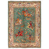 Pictorial Rug Handmade Green Design