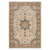 Heriz Area Rug Handmade White Medallion 7x10 ft