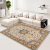 Heriz Area Rug Handmade White Medallion 7x10 ft