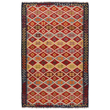 Handmade Multi Kilim Geometric 5x8 ft