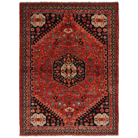 Shirazi Area Rug Handmade Red Medallion 7x10 ft