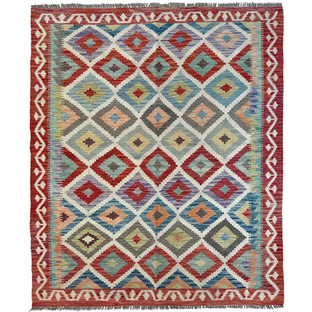 Handmade Multi Kilim Geometric 4x7 ft