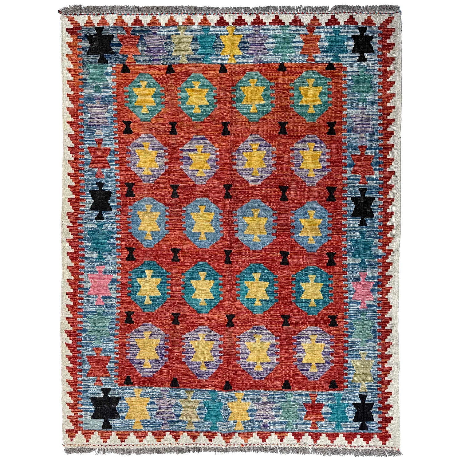 Handmade Multi Kilim Geometric 4x7 ft