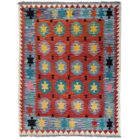 Handmade Multi Kilim Geometric 4x7 ft