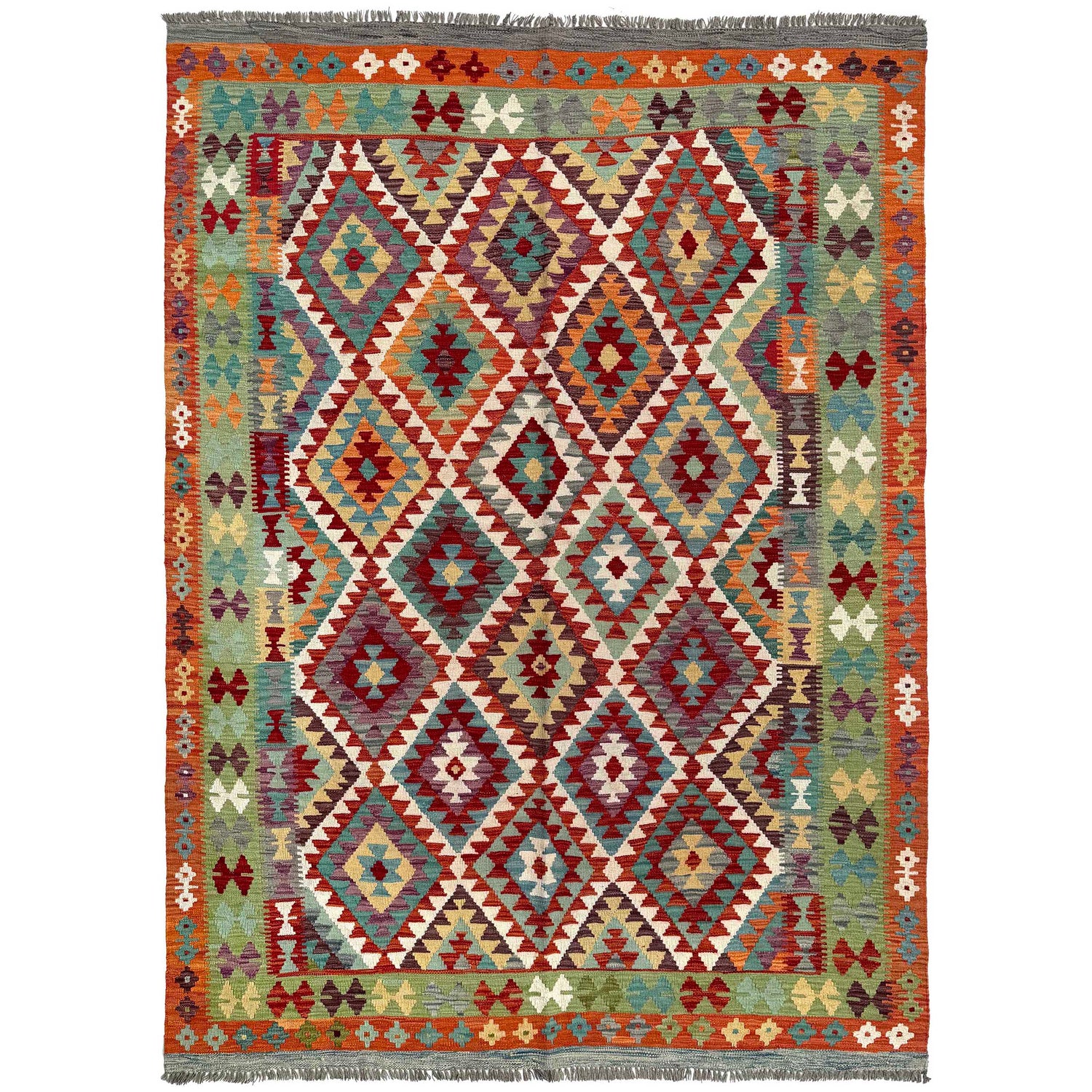 Handmade Multi Kilim Geometric 7x10 ft