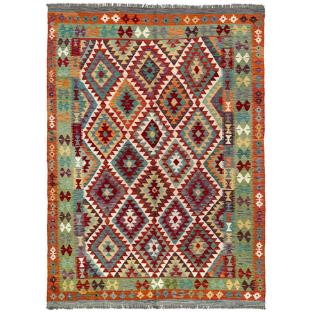 Handmade Multi Kilim Geometric 7x10 ft