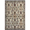 Oushak Area Rug Handmade Beige Floral 4x6 ft