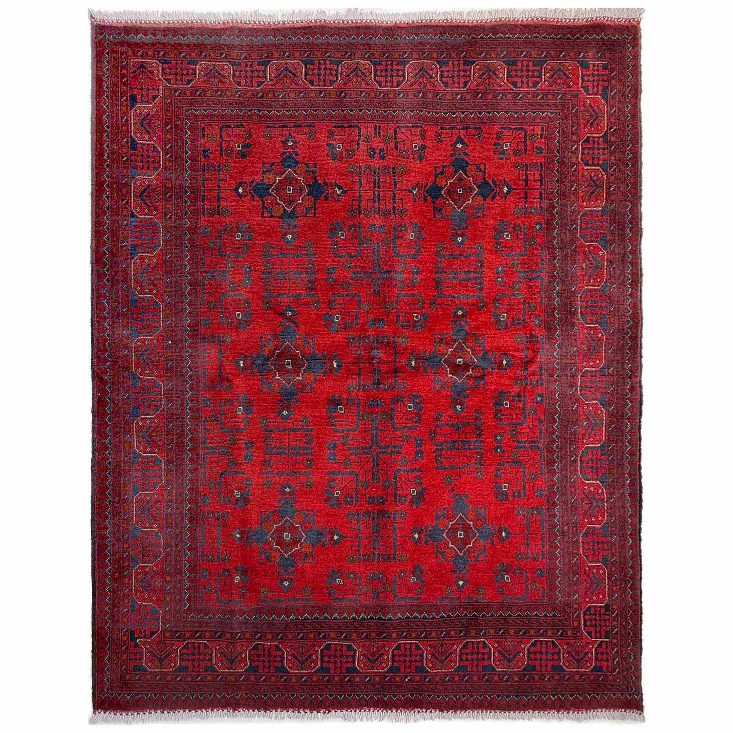 Khal Mohammadi Rug Handmade Red 4x7 ft