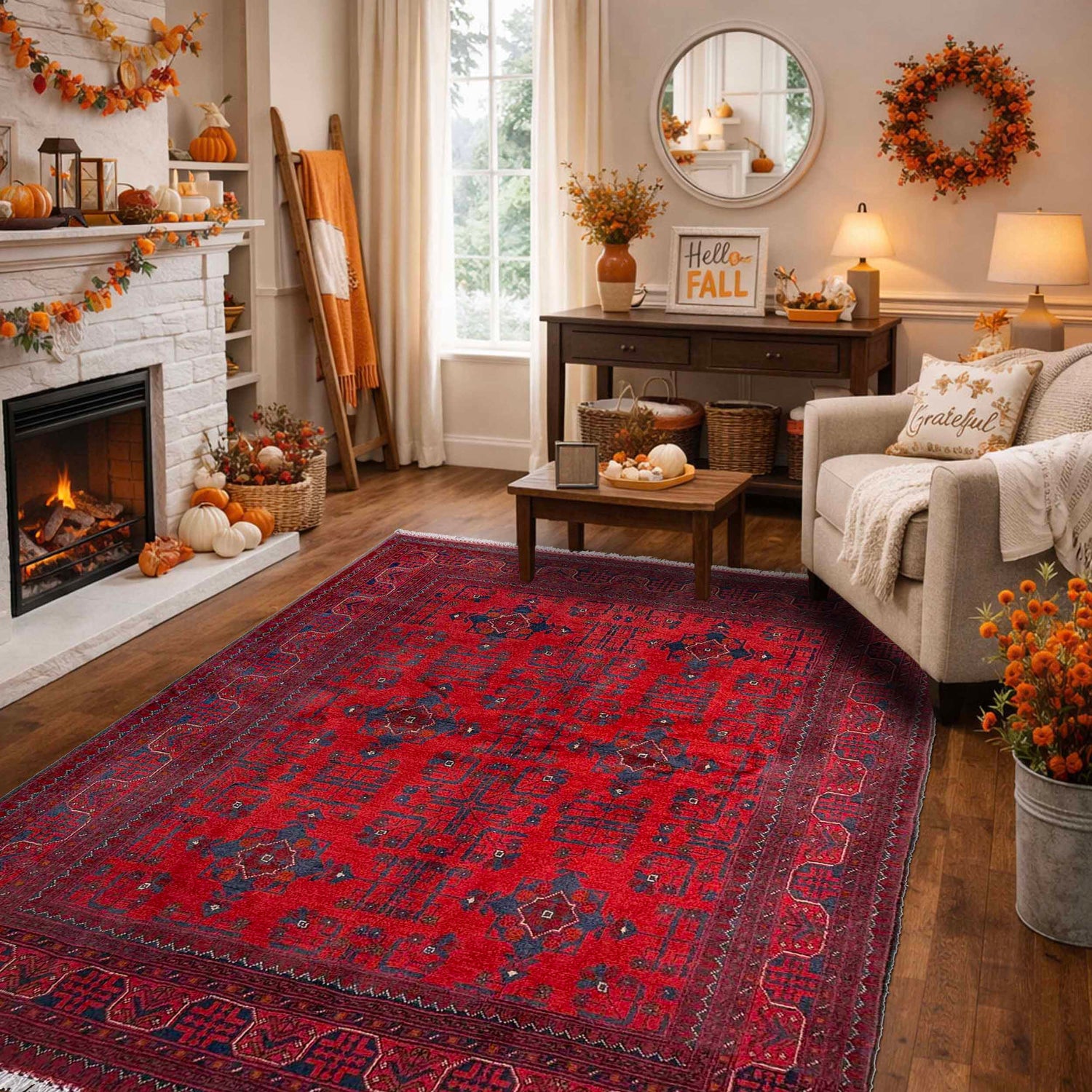 Khal Mohammadi Rug Handmade Red 4x7 ft