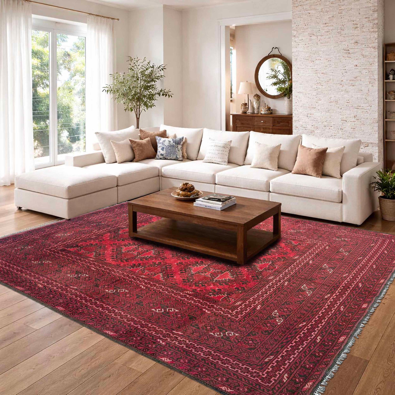 Khal Mohammadi Rug Handmade Red 7x10 ft