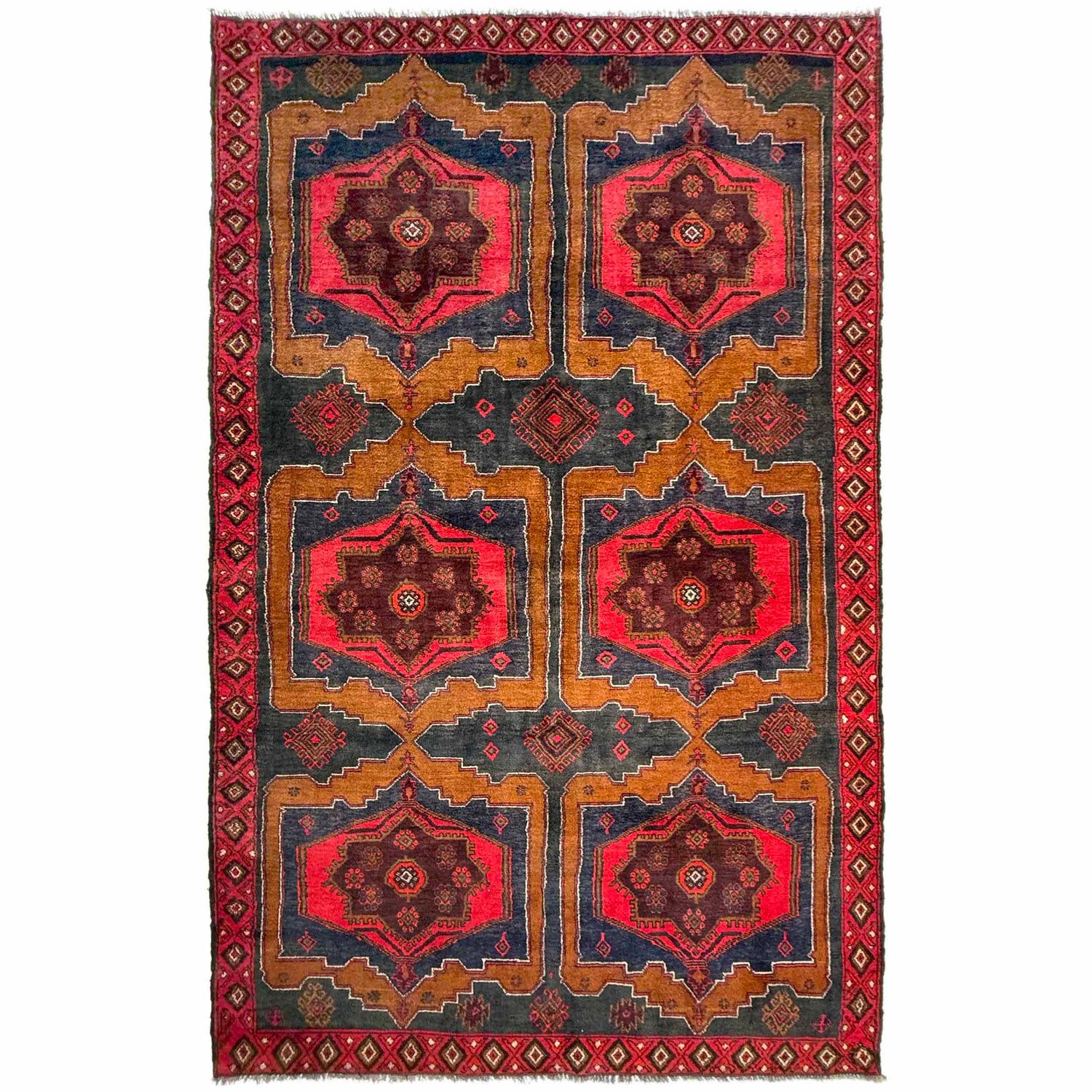 Baluchi Rug Handmade Multi Geometric 5x8 ft