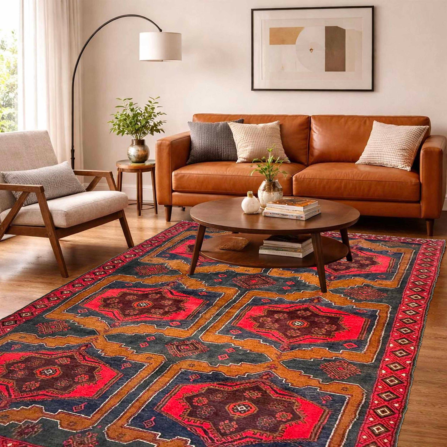 Baluchi Rug Handmade Multi Geometric 5x8 ft