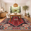 Shirazi Area Rug Handmade Red Medallion 7x10 ft