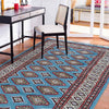 Jaldar Area Rug Handmade Blue Floral 3x5 ft