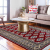 Jaldar Area Rug Handmade Red Floral 3x5 ft
