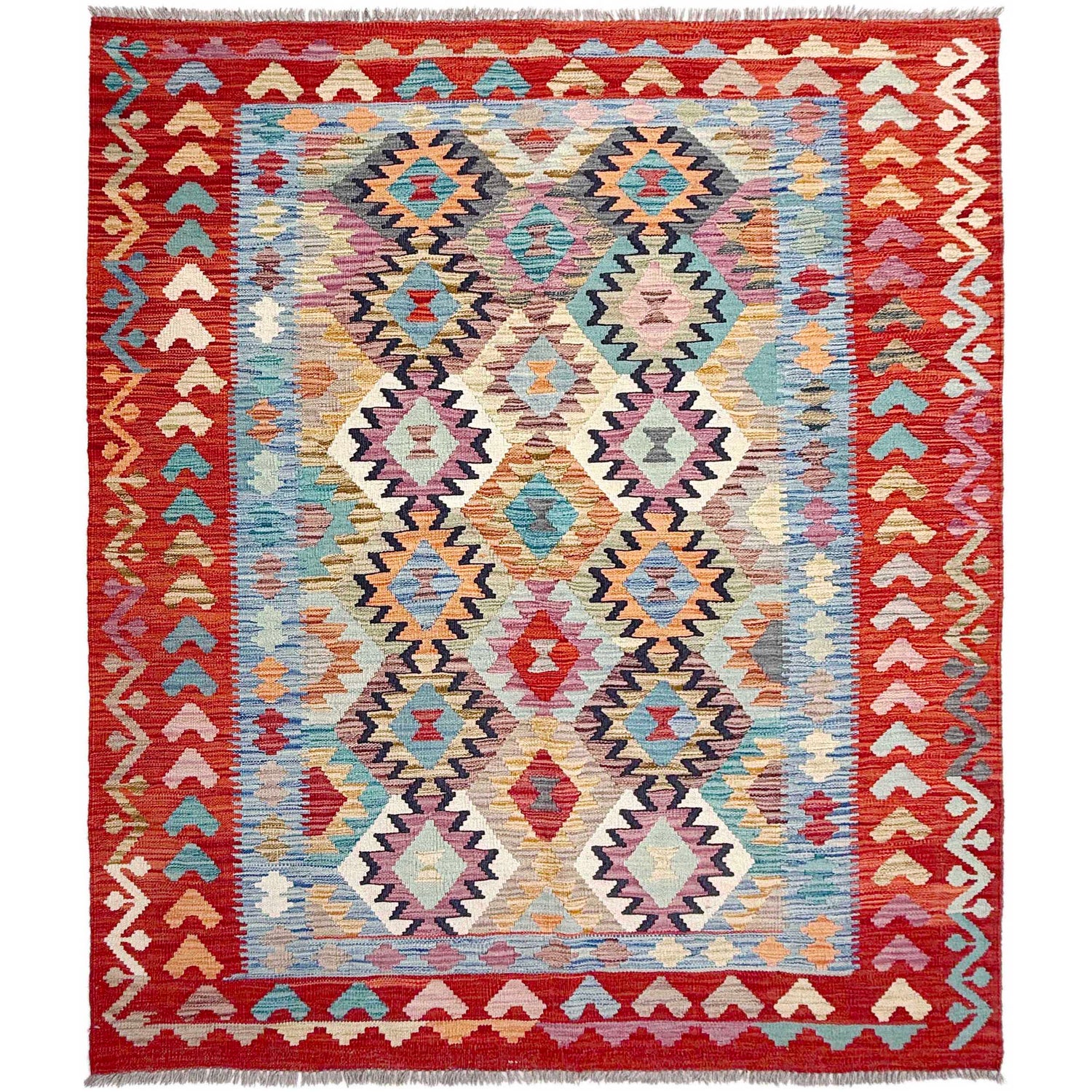 Handmade Multi Kilim Geometric 4x7 ft