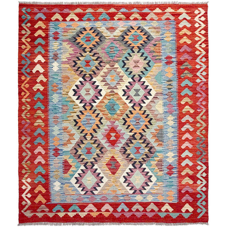 Handmade Multi Kilim Geometric 4x7 ft