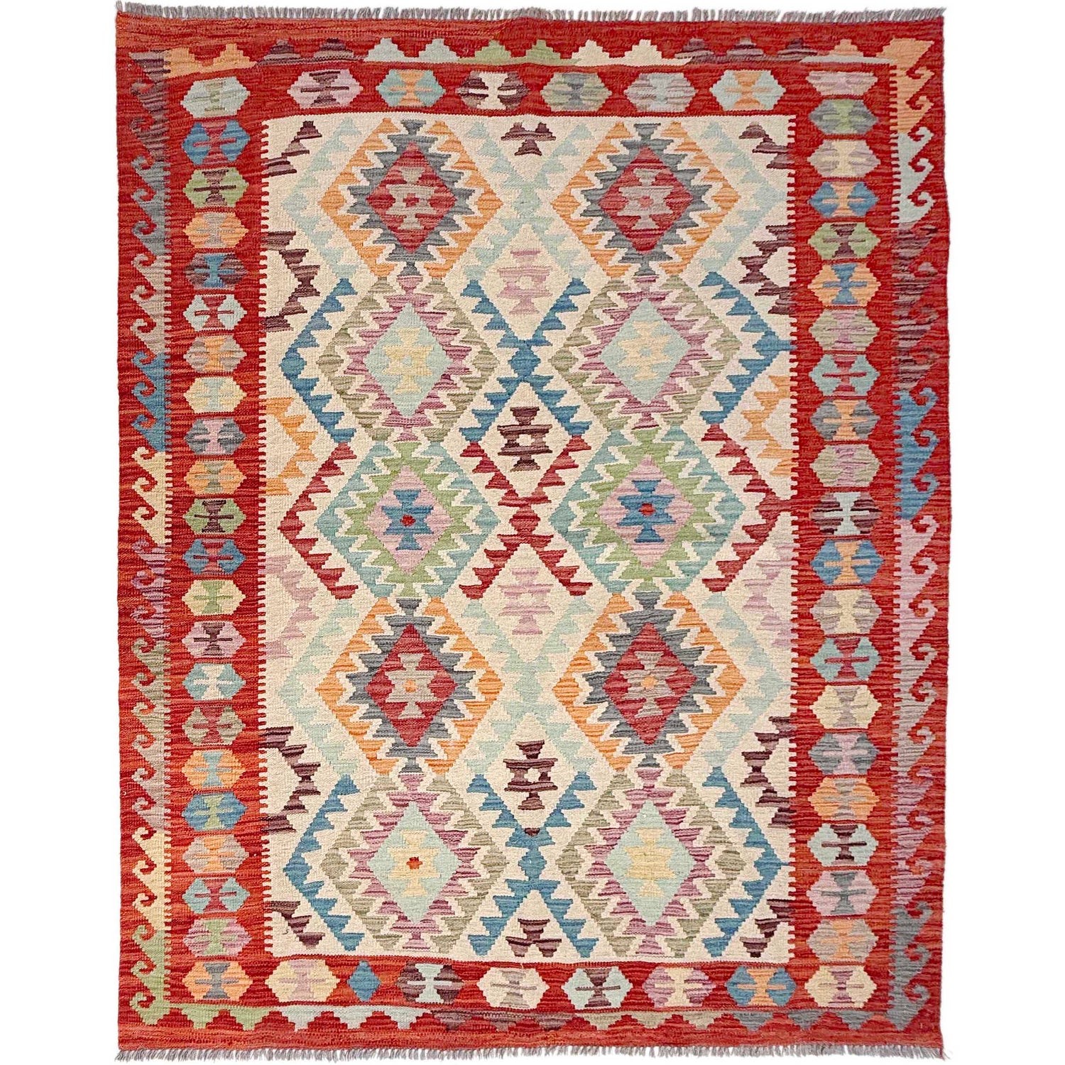 Handmade Multi Kilim Geometric 4x7 ft
