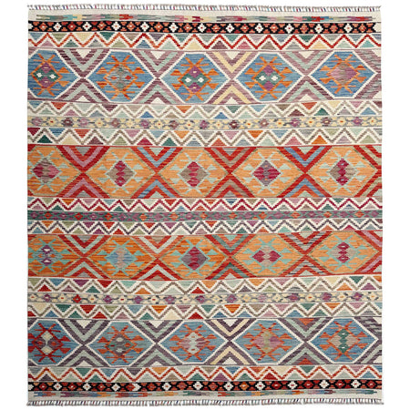 Handmade Multi Kilim Geometric 8x10 ft