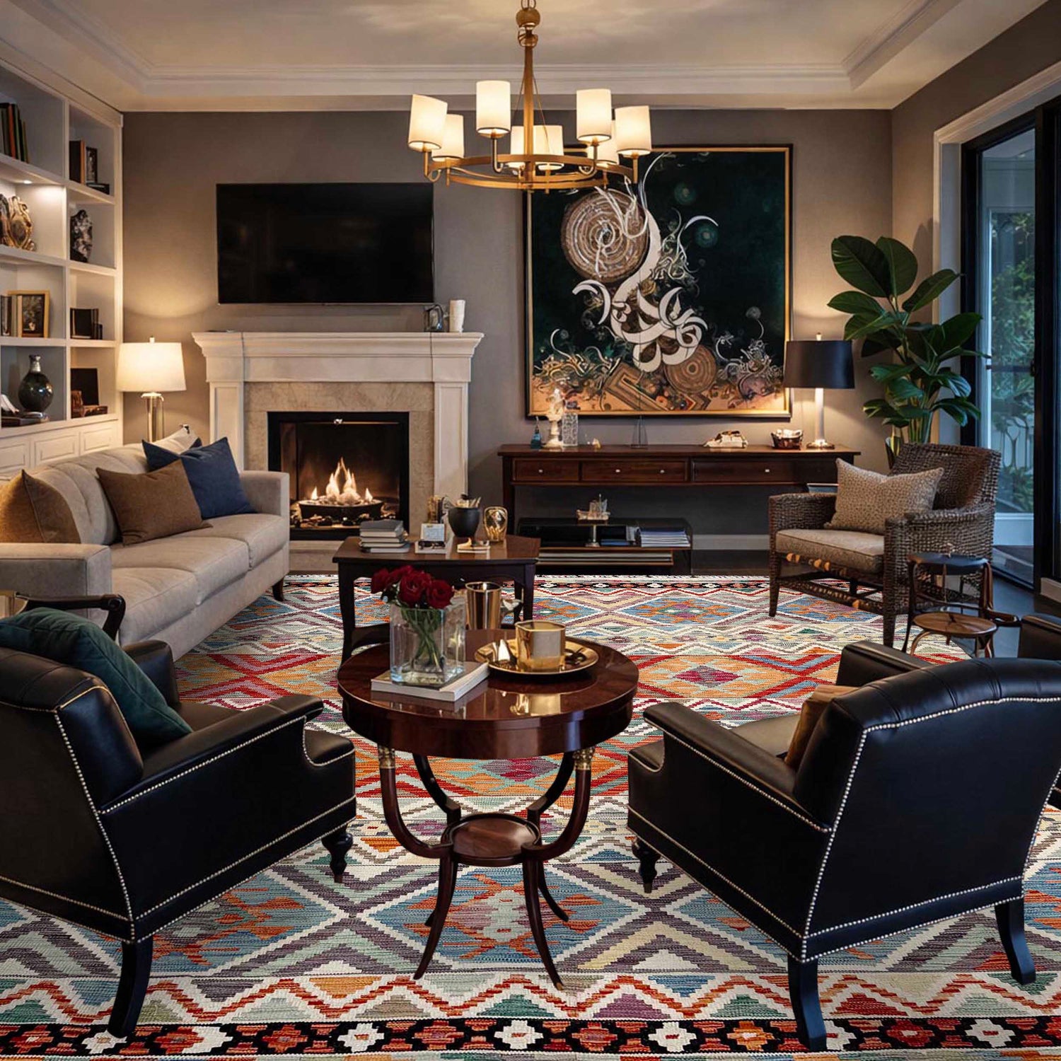 Handmade Multi Kilim Geometric 8x10 ft
