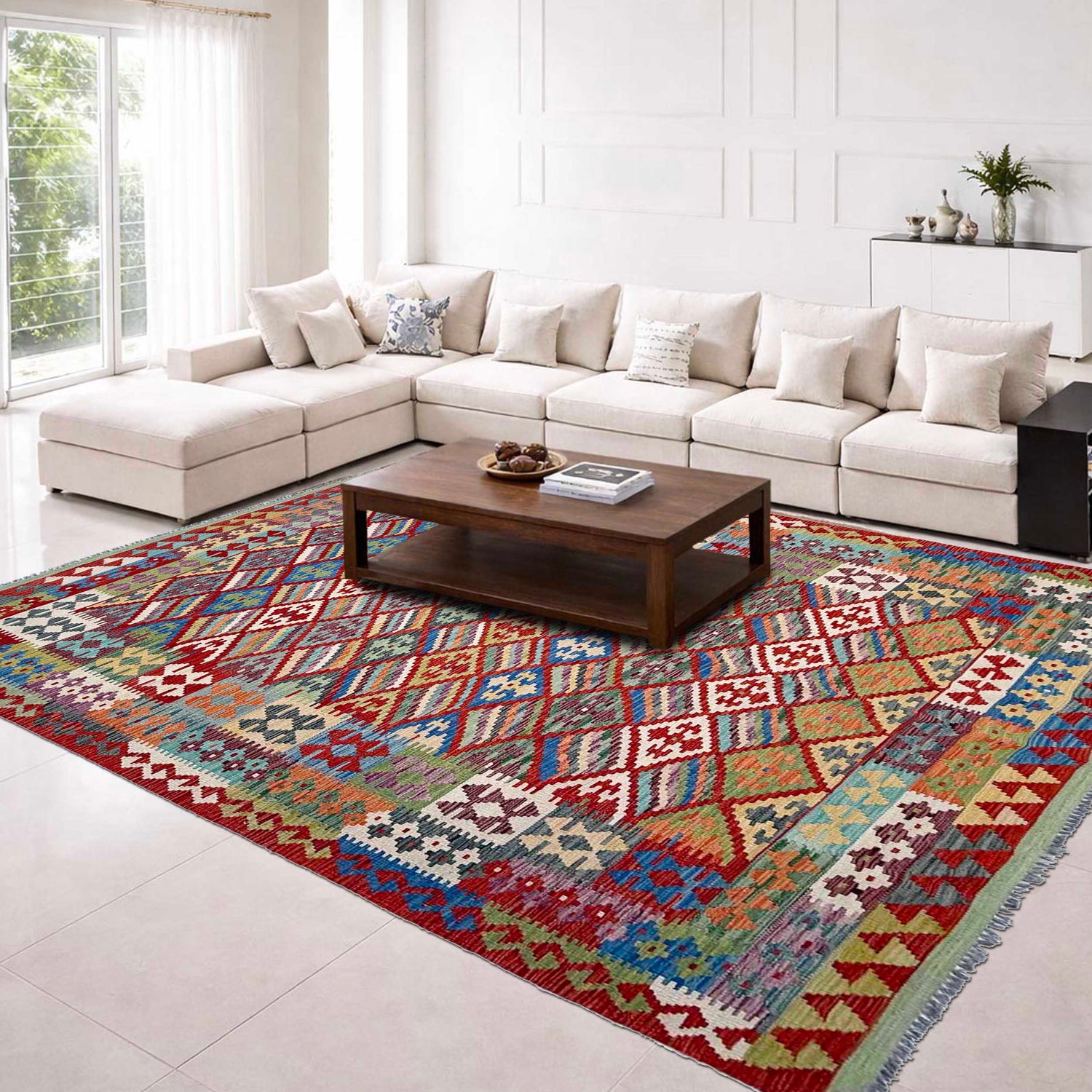 Handmade Multi Kilim Geometric 7x10 ft