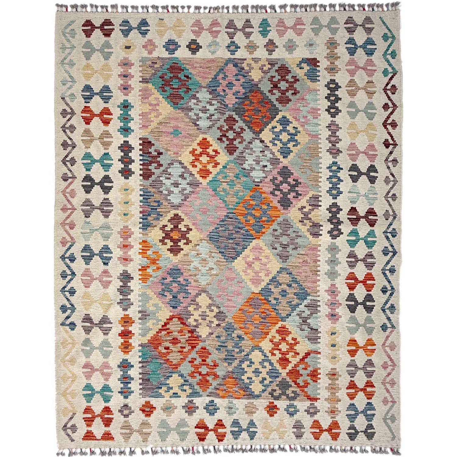 Handmade Multi Kilim Geometric 4x7 ft