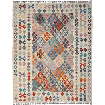 Handmade Multi Kilim Geometric 4x7 ft