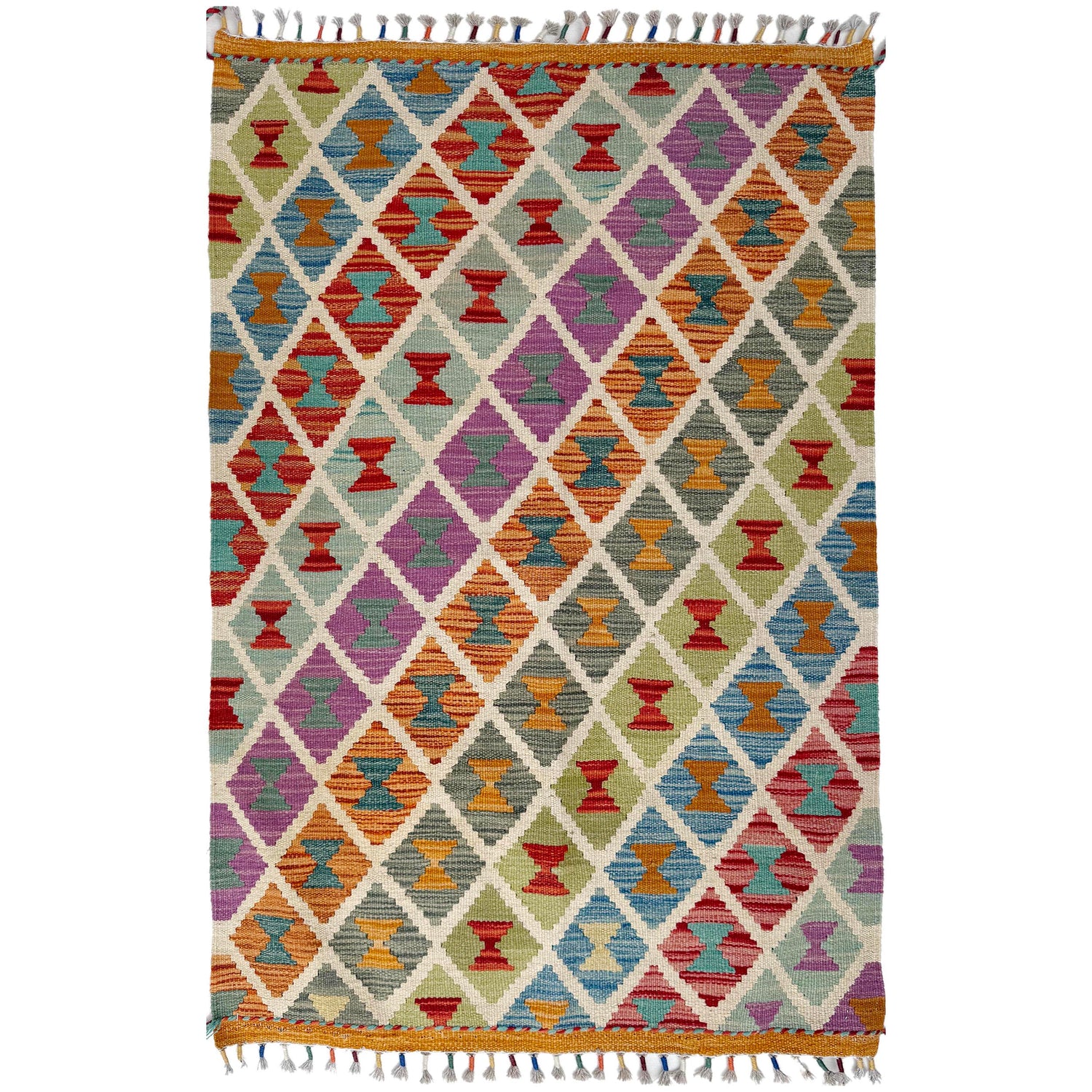 Handmade Multi Kilim Geometric 2x4 ft
