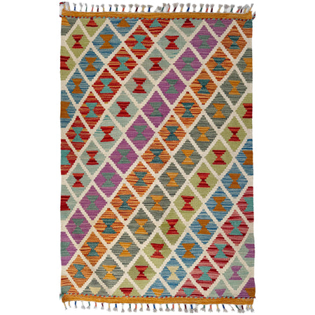 Handmade Multi Kilim Geometric 2x4 ft