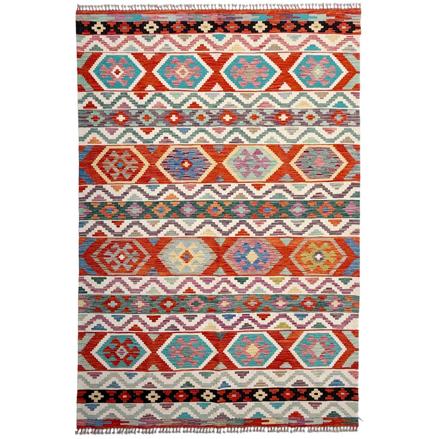Handmade Multi Kilim Geometric 7x10 ft