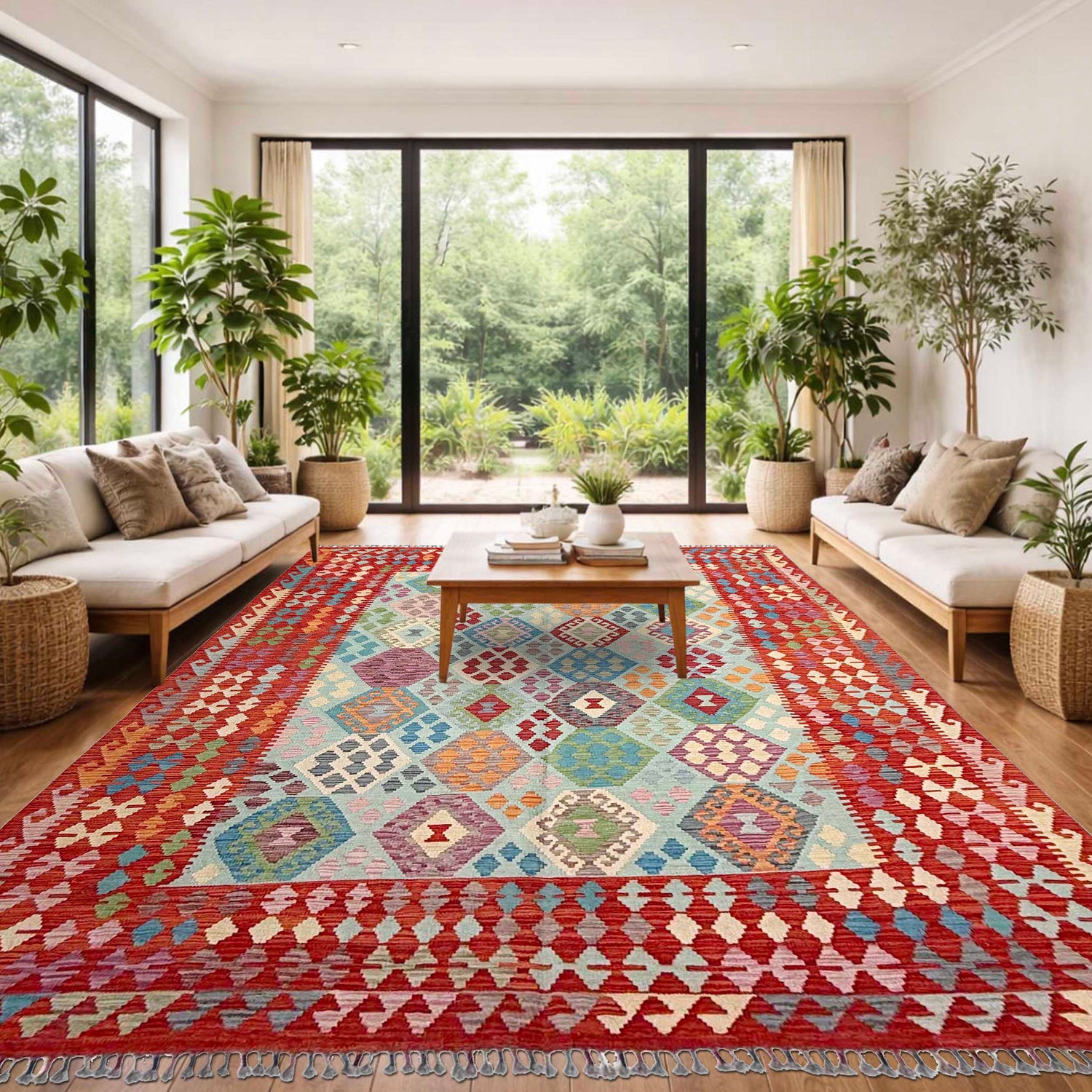 Handmade Multi Kilim Geometric 7x10 ft