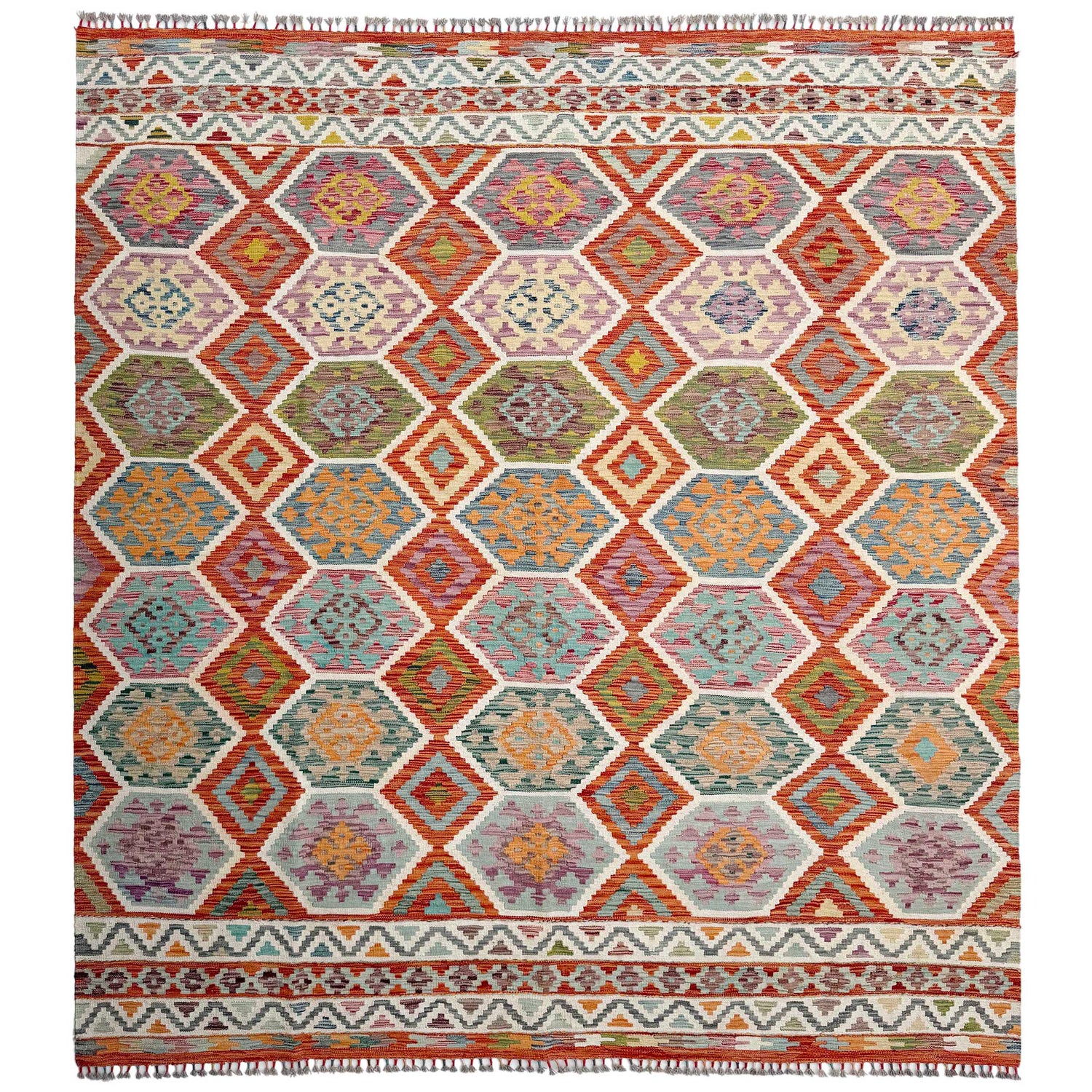 Handmade Multi Kilim Geometric 8x10 ft