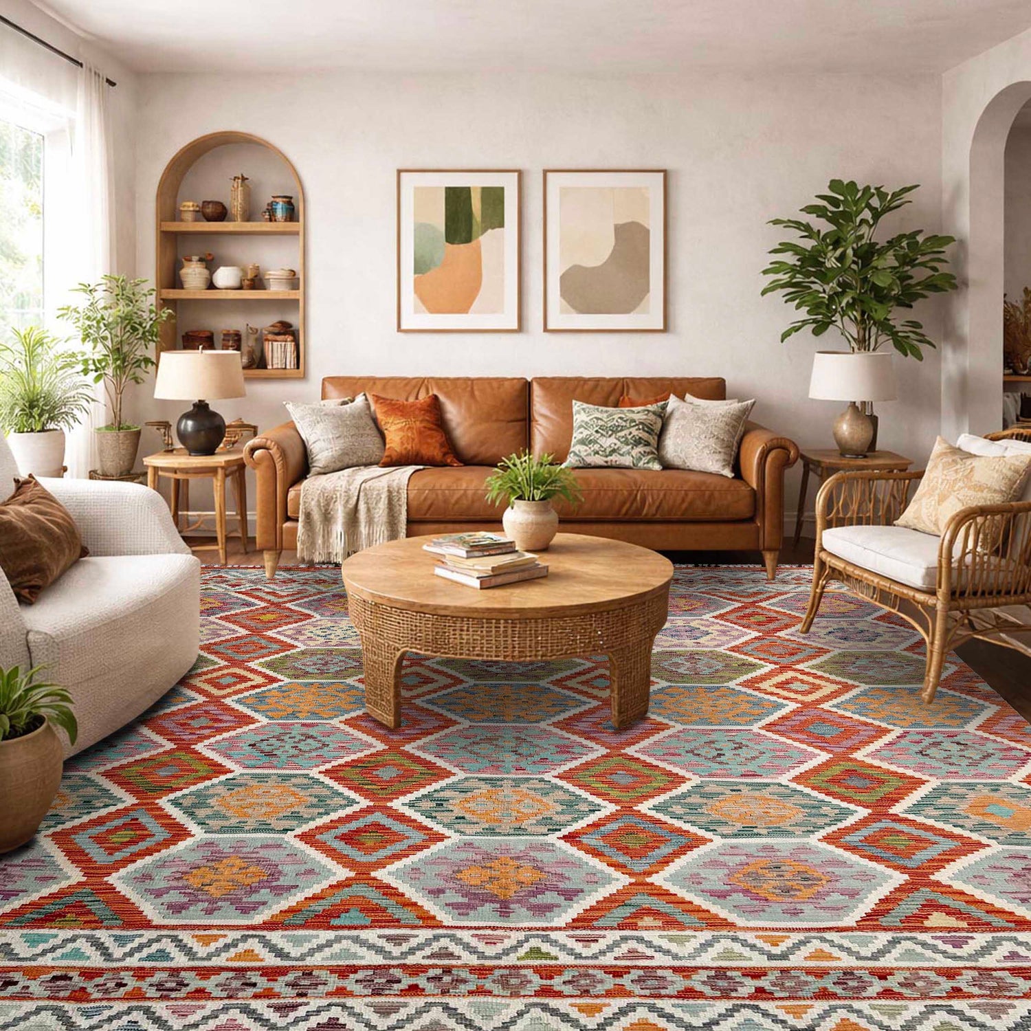 Handmade Multi Kilim Geometric 8x10 ft