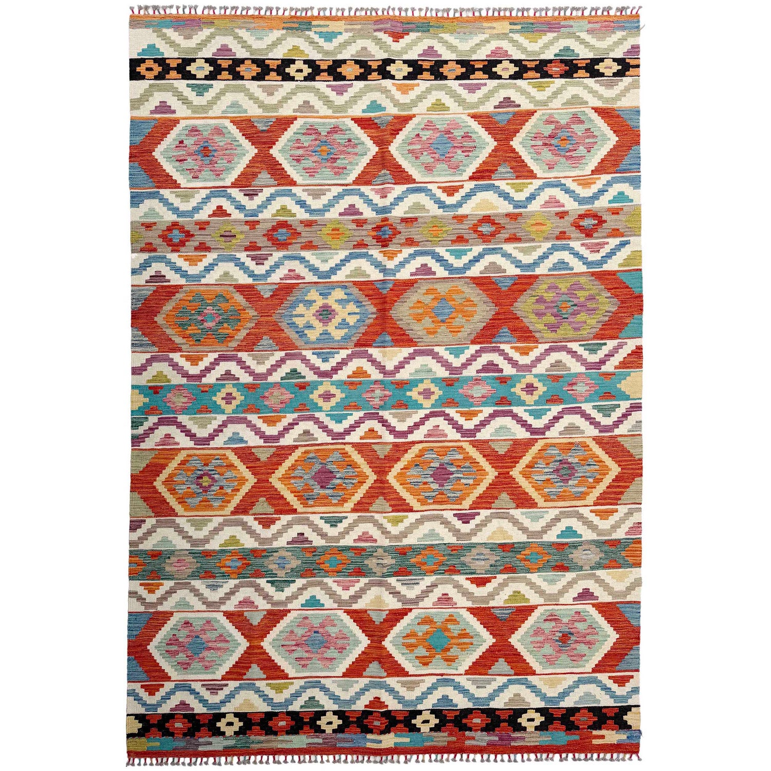 Handmade Multi Kilim Geometric 7x10 ft