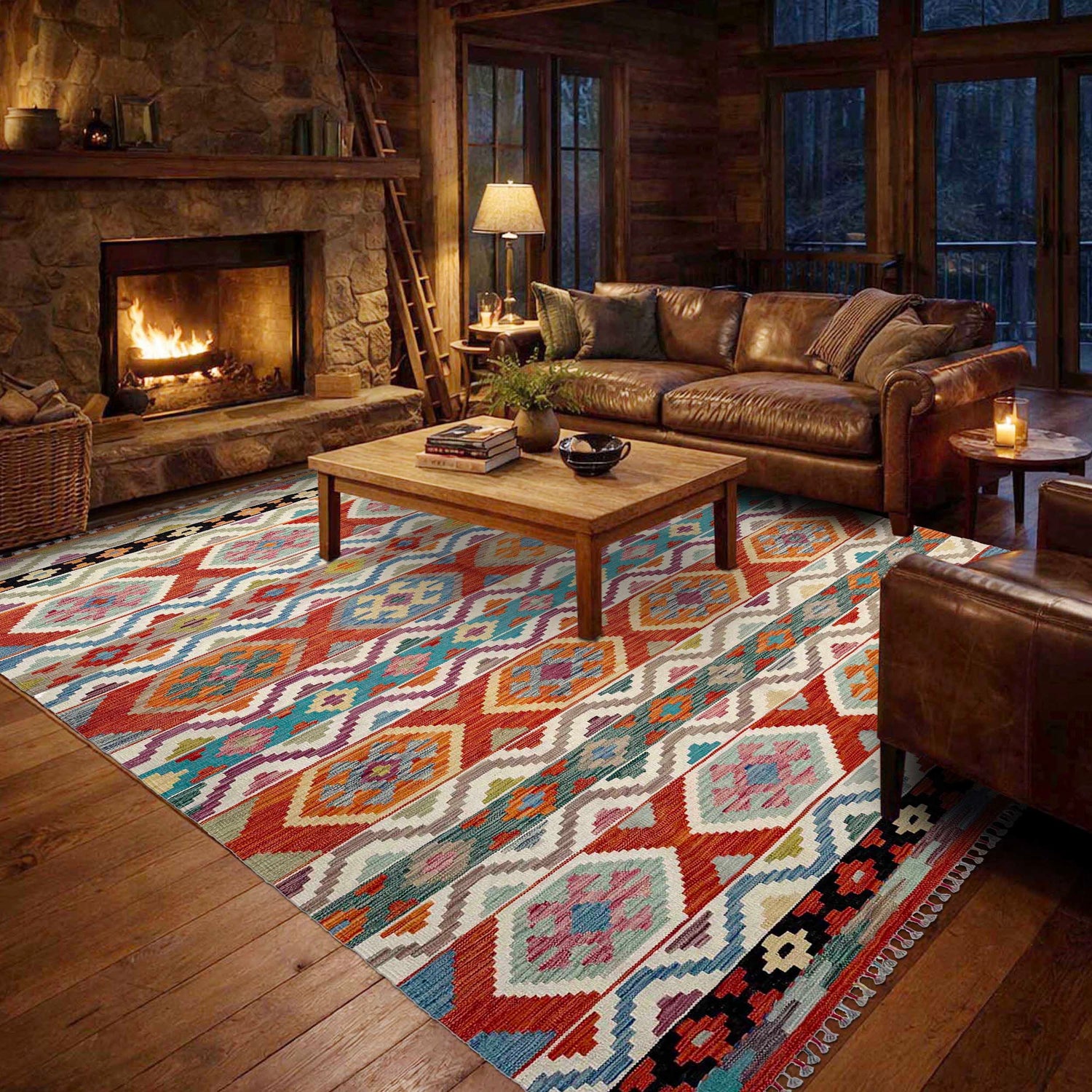 Handmade Multi Kilim Geometric 7x10 ft