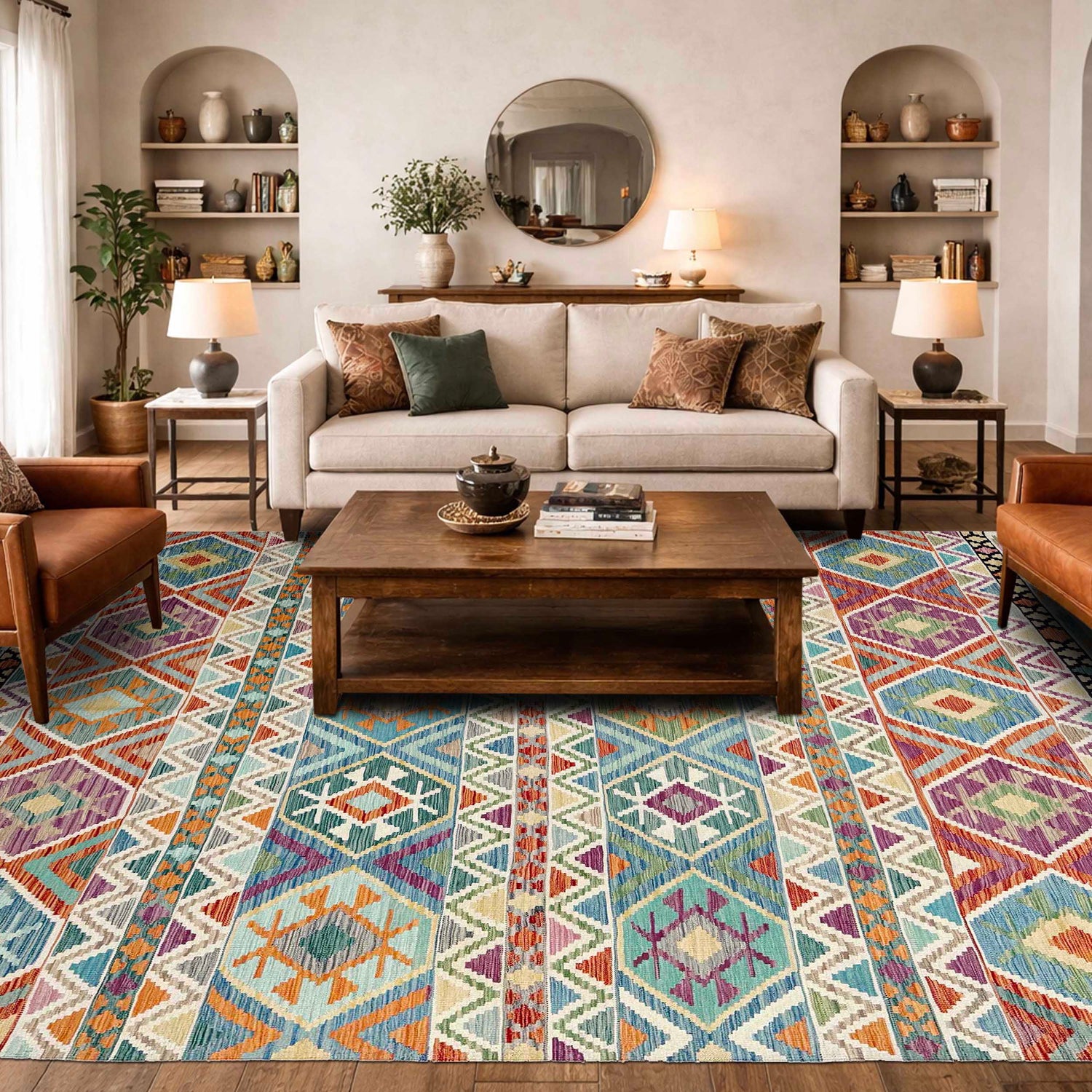 Handmade Multi Kilim Geometric 8x10 ft
