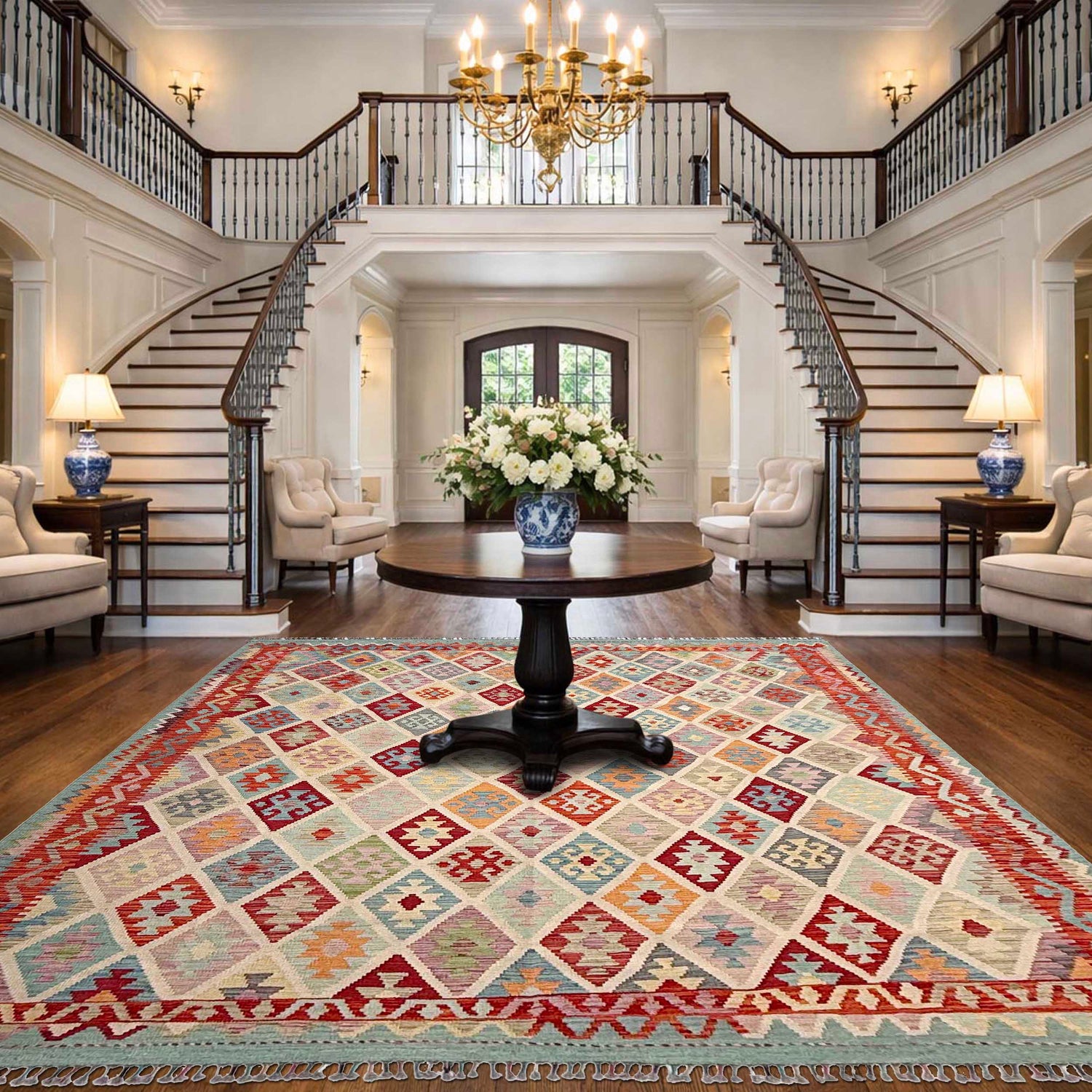 Handmade Multi Kilim Geometric 8x10 ft