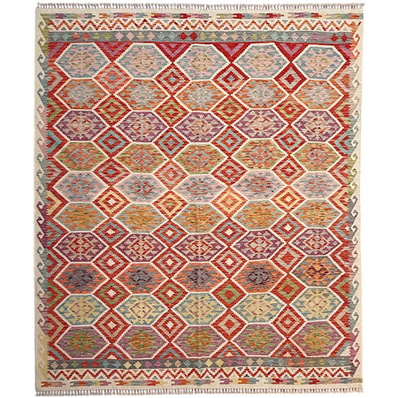 Handmade Multi Kilim Geometric 8x10 ft