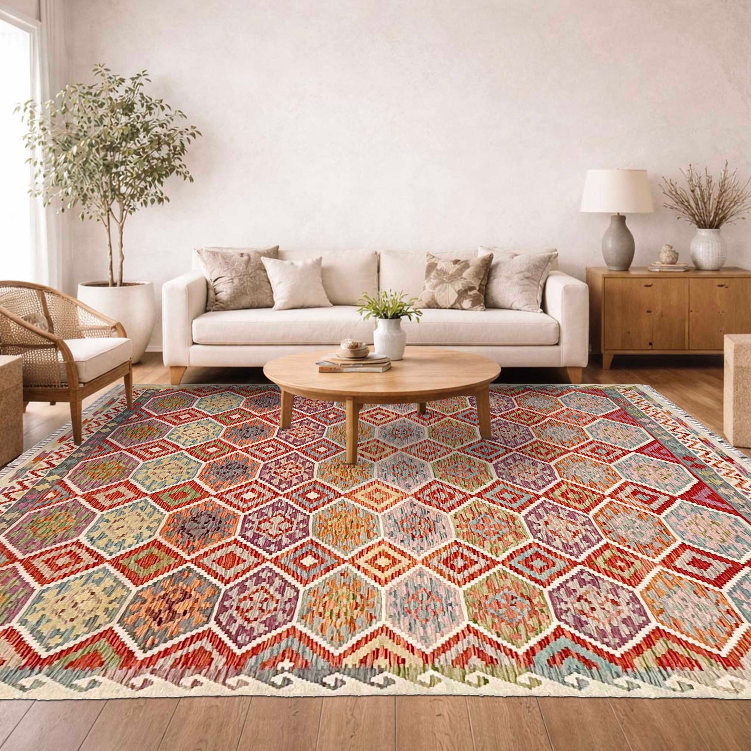 Handmade Multi Kilim Geometric 8x10 ft