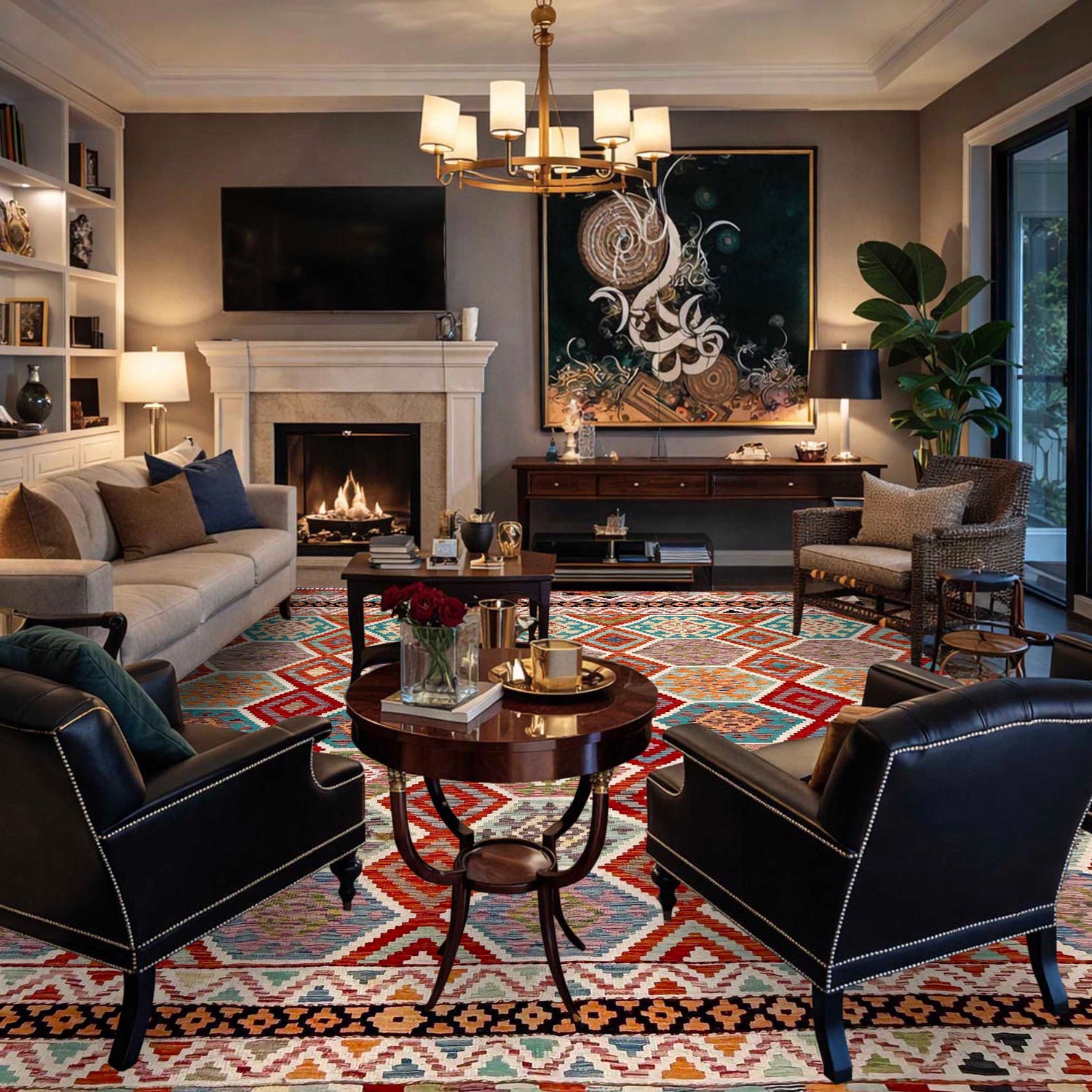 Handmade Multi Kilim Geometric 8x10 ft