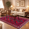 Baluchi Rug Handmade Red Floral 4x6 ft