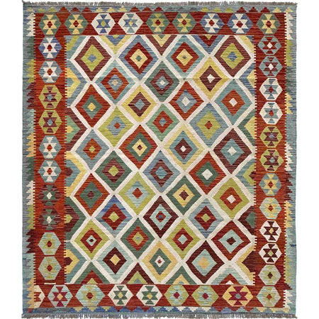Handmade Multi Kilim Geometric 7x10 ft