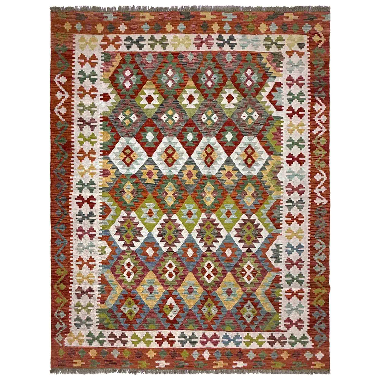 Handmade Multi Kilim Geometric 7x10 ft