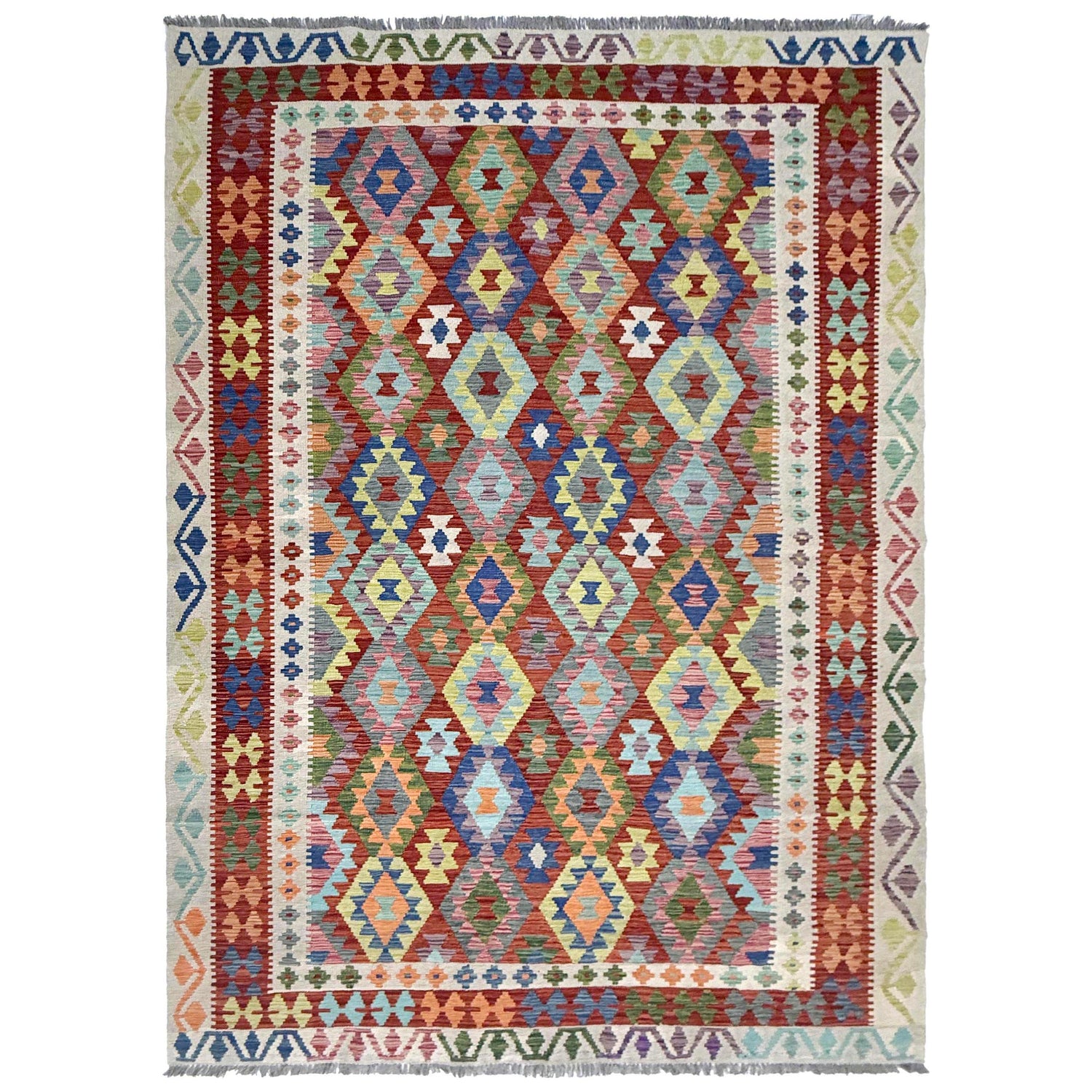 Handmade Multi Kilim Geometric 7x10 ft