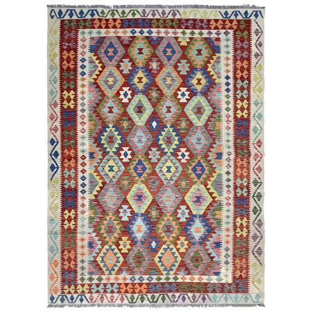 Handmade Multi Kilim Geometric 7x10 ft