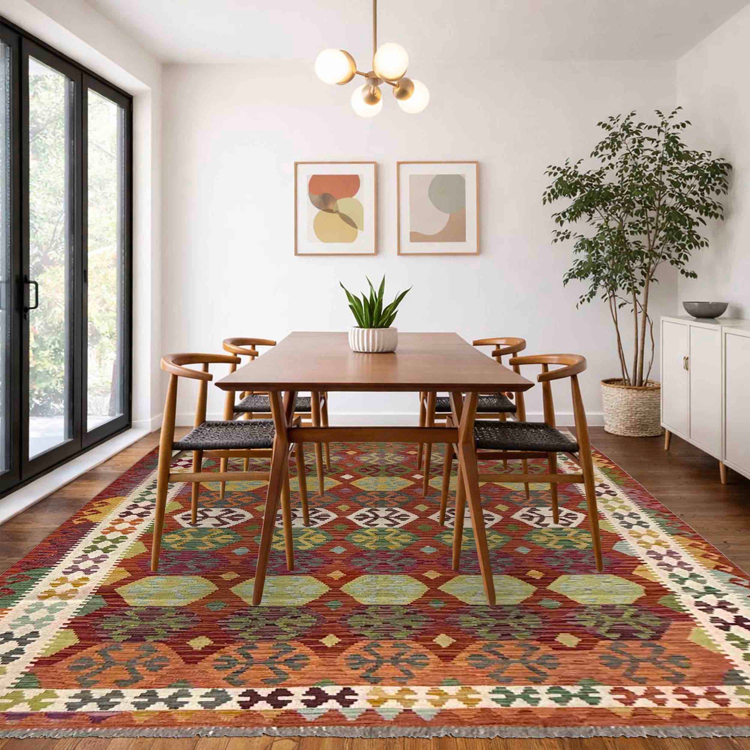 Handmade Multi Kilim Geometric 7x10 ft