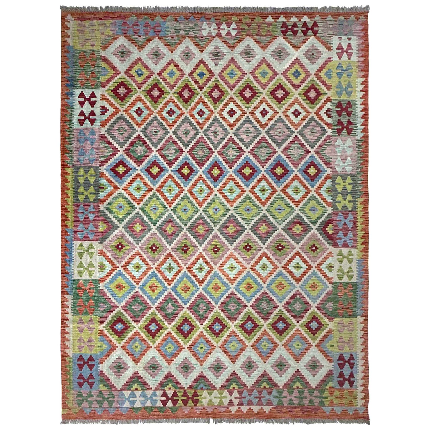 Handmade Multi Kilim Geometric 7x10 ft