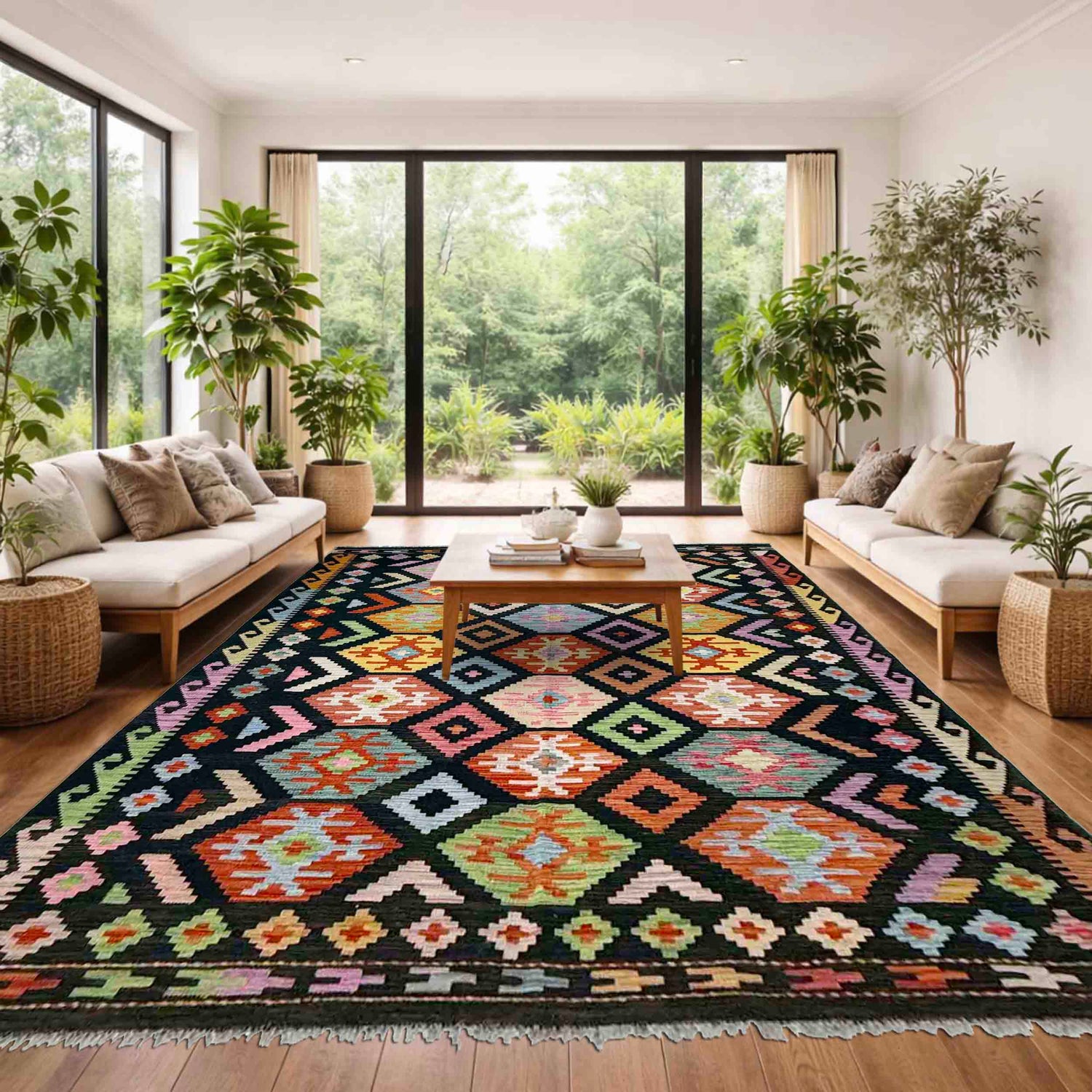 Handmade Multi Kilim Geometric 5x8 ft