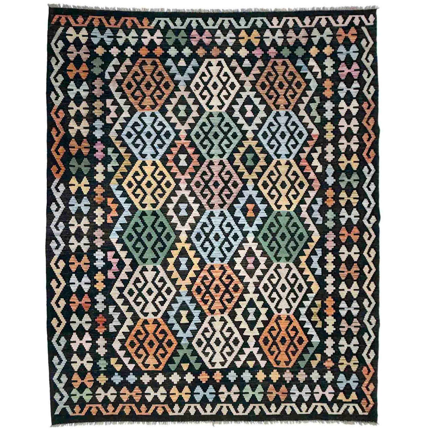 Handmade Multi Kilim Geometric 5x8 ft